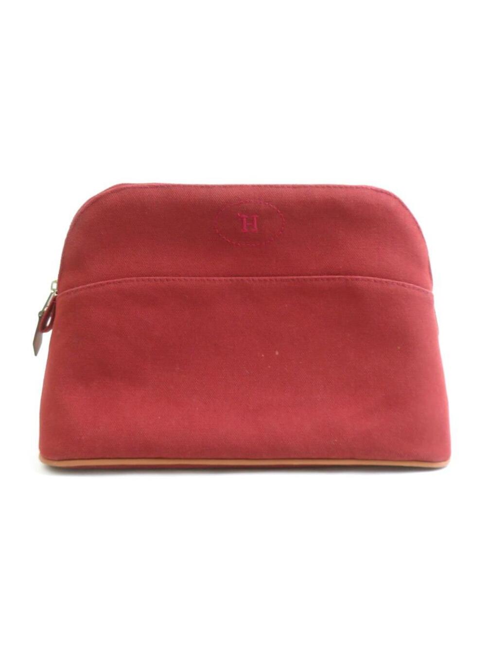 Auth Hermes Bolide Pouch Multicase Red #302860H27B